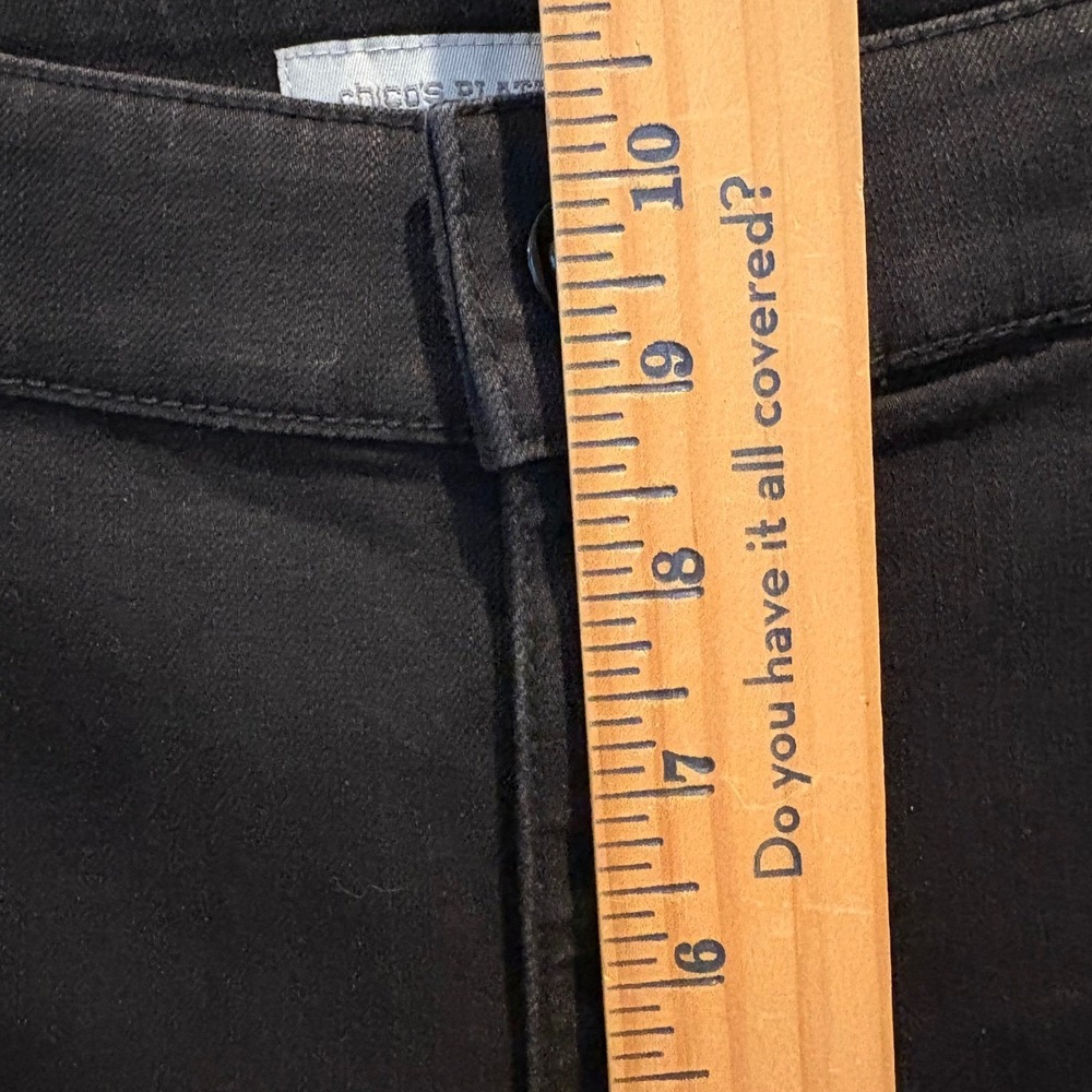 Chico's Platinum Black Sequin Pocket Flare Jeans Y2K Glam Bootcut Women's 12 (2) - Picture 13 of 16